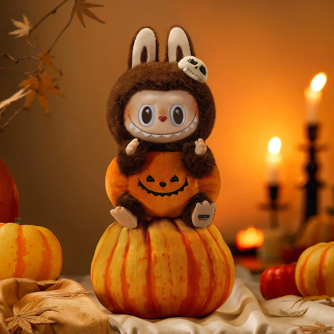 Labubu The Monsters Happy Halloween Party Series Sitting Pumpkin Vinyl Plush Pendant