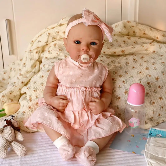 Reborn Dolls Full Body Silicone 46cm Lifelike Soft Cute Real Baby Girl