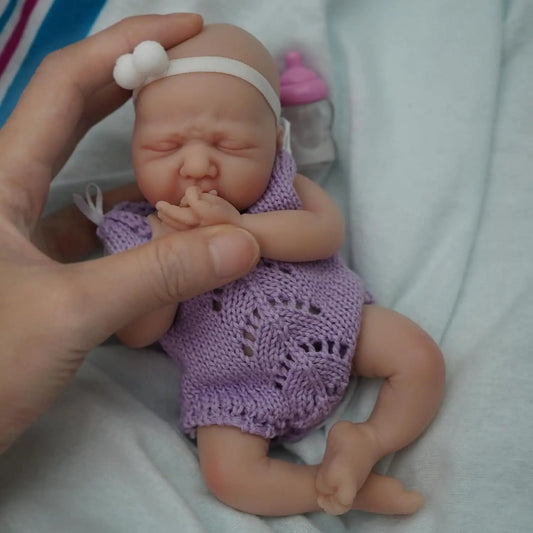 Reborn Baby Dolls 7 Inch Full Body Silicone Doll Boy Mini