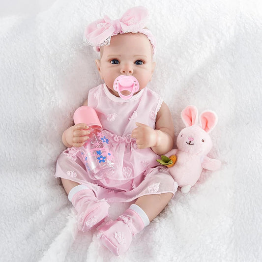Reborn Dolls Full Body Silicone 46cm Lifelike Soft Cute Real Baby Girl