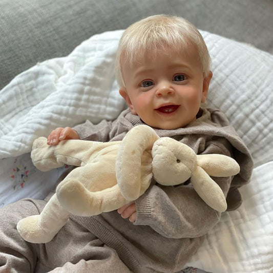 60CM Reborn Baby Doll Yannik with Blonde Hair