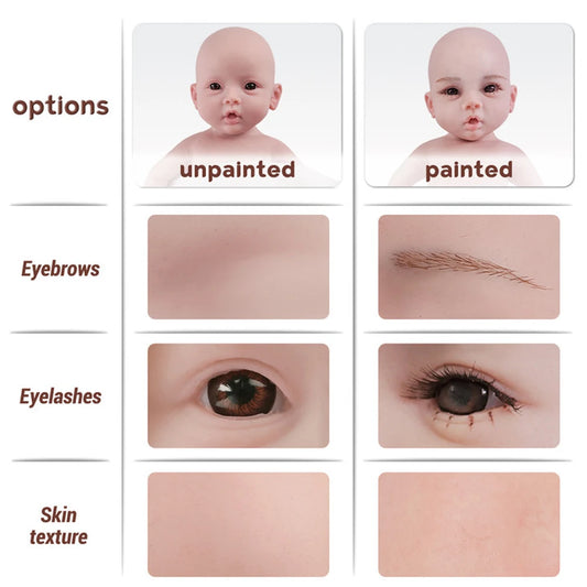 17Inch Soft Lifelike Silicone Reborn Baby Girl Dolls Realistic Skin