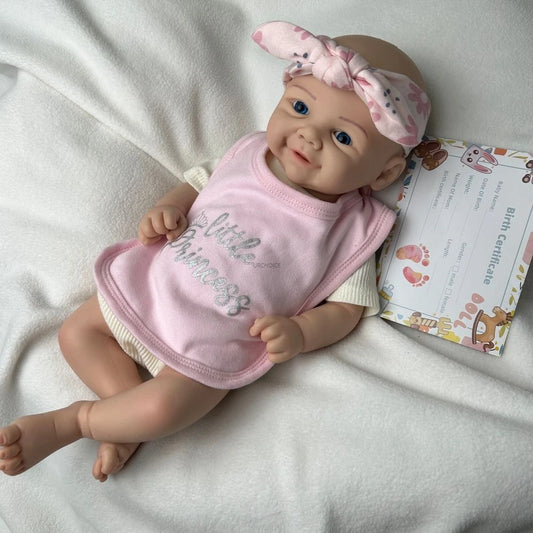 17Inch Soft Lifelike Silicone Reborn Baby Girl Dolls Realistic Skin