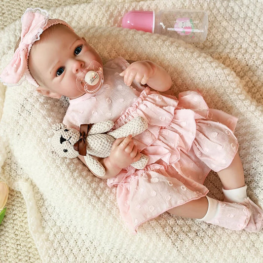 Reborn Dolls Full Body Silicone 46cm Lifelike Soft Cute Real Baby Girl