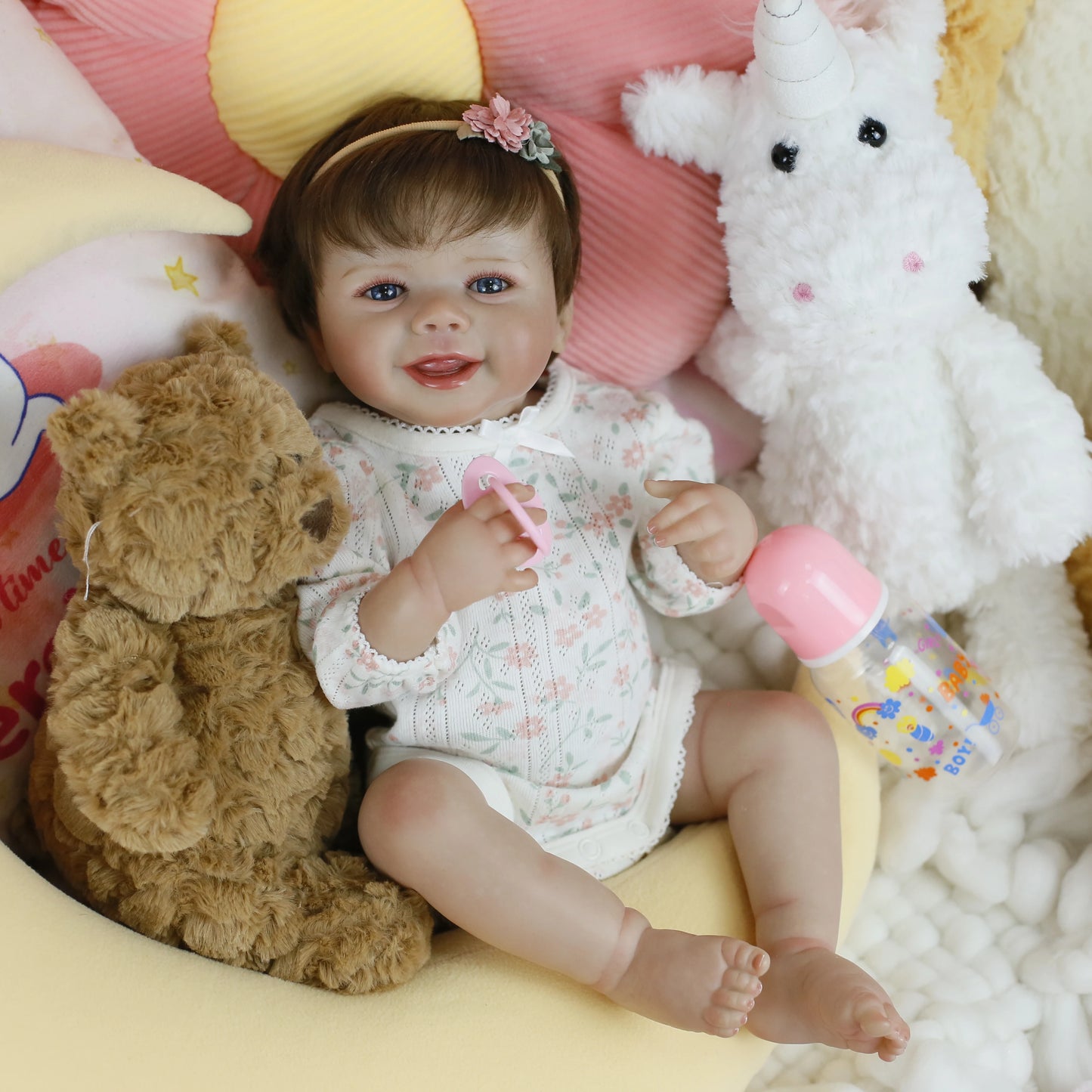 Reborn Baby Doll Girl 18 Inch Realistic Newborn Silicone Baby