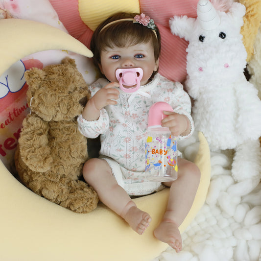 Reborn Baby Doll Girl 18 Inch Realistic Newborn Silicone Baby