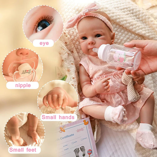 Reborn Dolls Full Body Silicone 46cm Lifelike Soft Cute Real Baby Girl