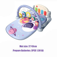 Baby Musical Play Mat with Piano & Hanging Toys (0–12M)