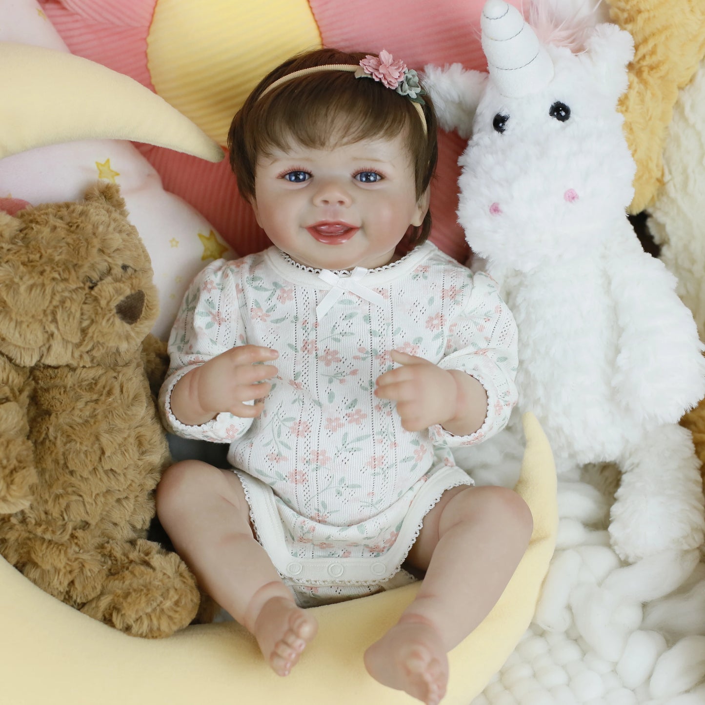 Reborn Baby Doll Girl 18 Inch Realistic Newborn Silicone Baby