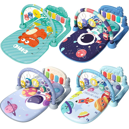 Baby Musical Play Mat with Piano & Hanging Toys (0–12M)