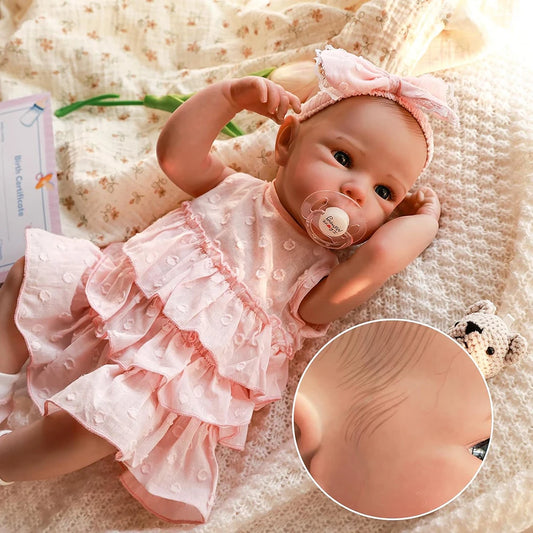Reborn Dolls Full Body Silicone 46cm Lifelike Soft Cute Real Baby Girl