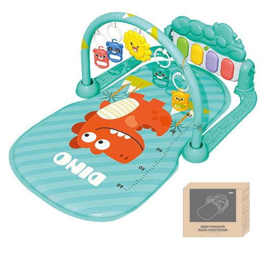 Baby Musical Play Mat with Piano & Hanging Toys (0–12M)
