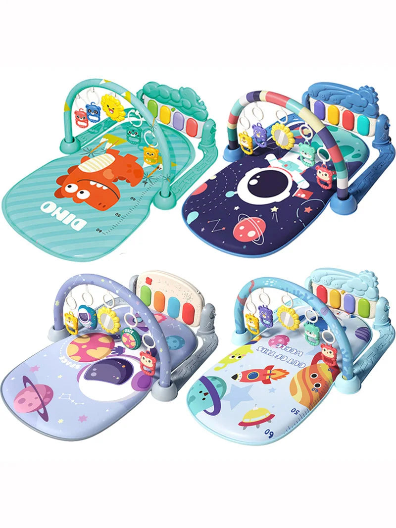 Baby Musical Play Mat with Piano & Hanging Toys (0–12M)