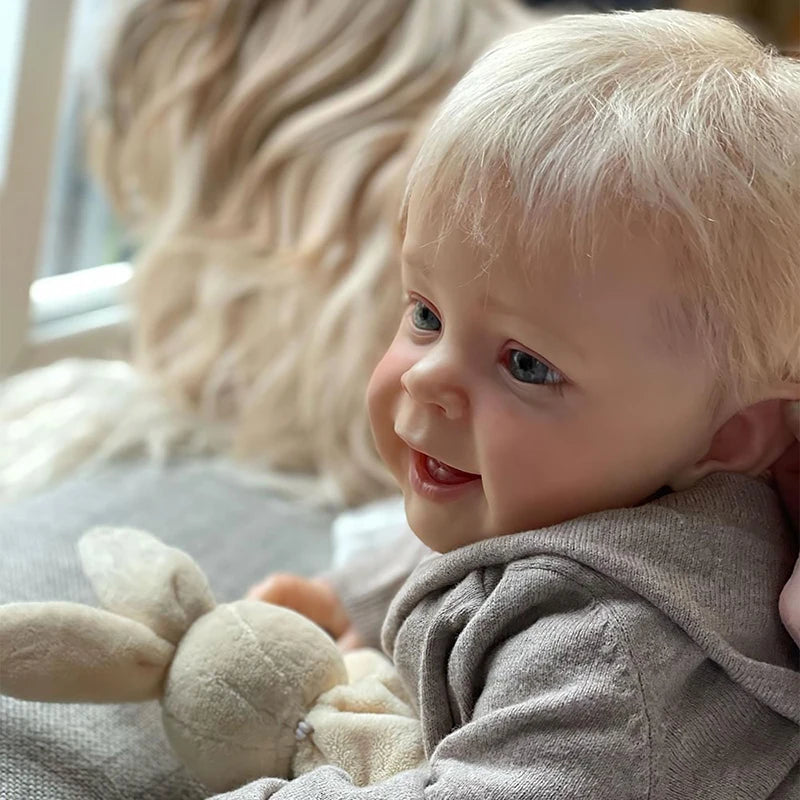 60CM Reborn Baby Doll Yannik with Blonde Hair